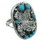 Sterling Silver Turquoise Eagle Southwestern Ring Size 8-1/4 RX85597